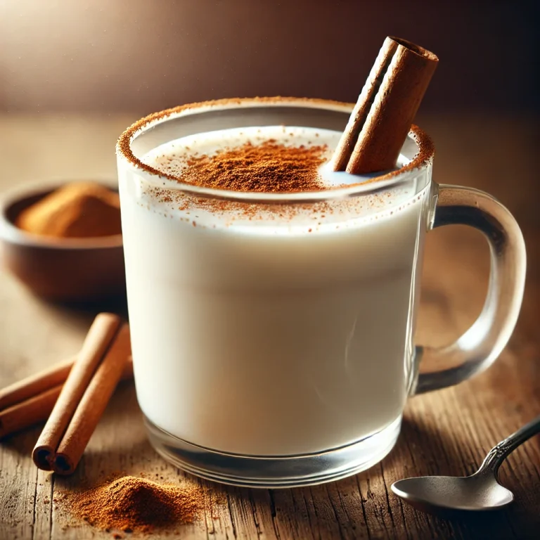 Cinnamon milk served in a glass