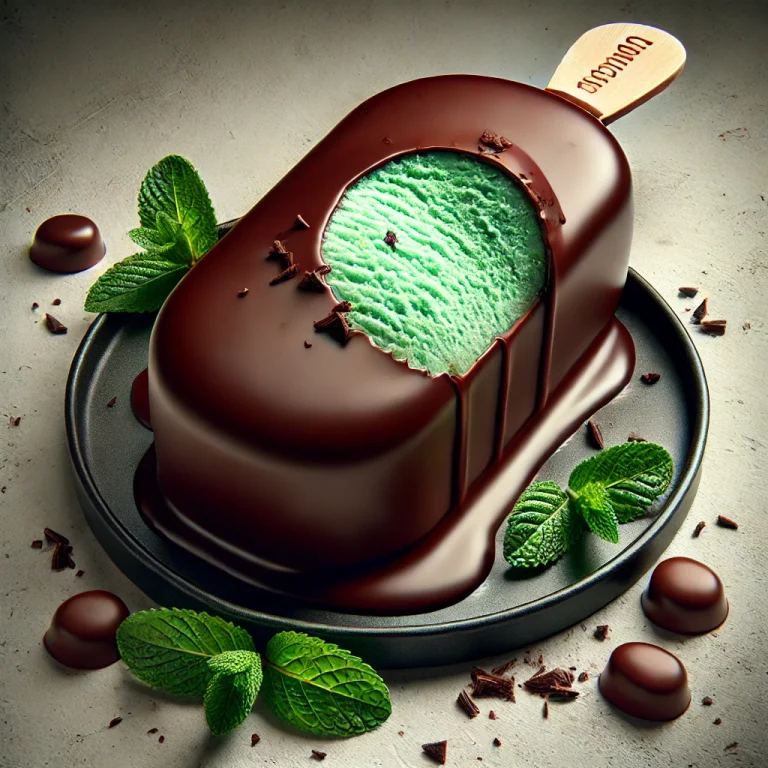 Magnum Mint ice cream served with chocolate coating