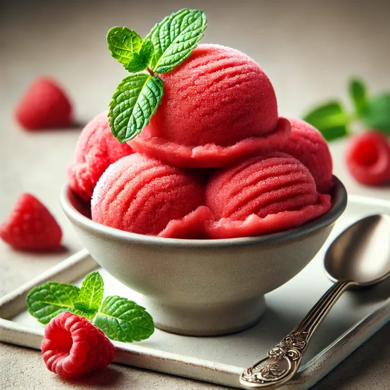 Raspberry sorbet homemade refreshing dessert
