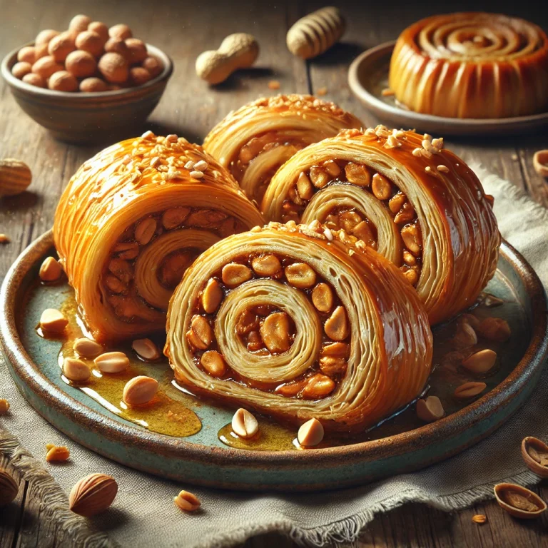 Honey-peanut burek served